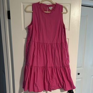 J. Crew Pink Tiered Sundress